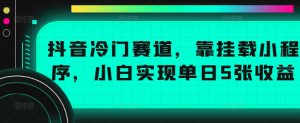 抖音冷门赛道,靠挂载小程序,小白实现单日5张收益-哦耶社群