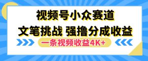 视频号新赛道之文笔挑战,强撸分成收益,一条视频赚了4K+-哦耶社群