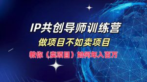 IP共创导师训练营,如何实现年入百万,做项目不如卖项目,教你(卖项目)-哦耶社群