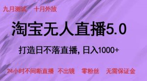 淘宝无人直播5.0,打造日不落直播,24小时不间断直播 不出镜 零粉丝 无需保证金-哦耶社群