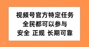 视频号官方特定任务，全民可参与，安全正规长期可靠-哦耶社群