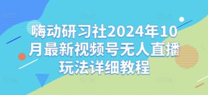 嗨动研习社2024年10月最新视频号无人直播玩法详细教程-哦耶社群