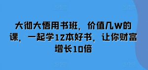 大彻大悟用书班，价值几W的课，一起学12本好书，让你财富增长10倍-哦耶社群