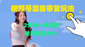 视频号混剪玩法，2分钟一条视频，单月变现2W+【揭秘】-哦耶社群