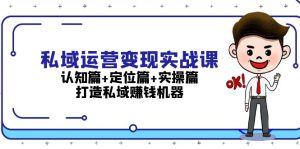 （13387期）私域运营变现实战课：认知篇+定位篇+实操篇，打造私域赚钱机器-哦耶社群