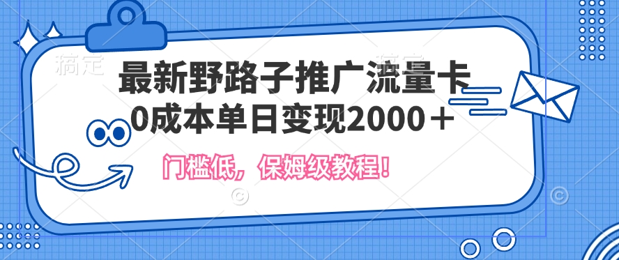 图片[1]-最新野路子推广流量卡，一张200-300，门槛低，0成本单日变现多张-哦耶社群