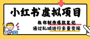 小红书虚拟项目实战，爆款笔记制作，矩阵放大玩法分享-哦耶社群