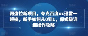 网盘拉新项目，夸克百度uc迅雷一起搞，新手如何从0到1，保姆级详细操作攻略-哦耶社群