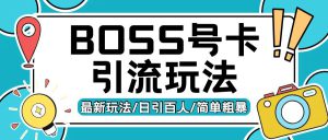 Boss直聘流量卡引流变现玩法，日引200+创业粉【揭秘】-哦耶社群