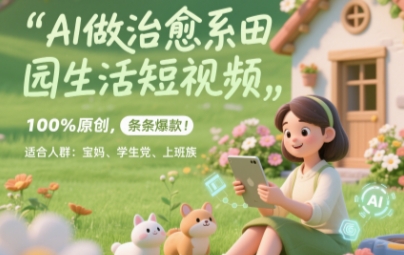 AI做治愈系田园生活短视频，100%原创，条条爆款，无脑矩阵， 适合小白-哦耶社群