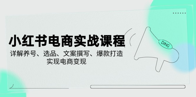 （14549期）小红书电商实战课程，详解养号、选品、文案撰写、爆款打造，实现电商变现-哦耶社群