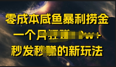 零成本咸鱼暴利捞金，一个月收益过w+，秒发新玩法-哦耶社群