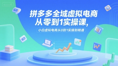 拼多多全域虚拟电商从零到1实操课，小白虚拟电商从0到1实操到精通-哦耶社群