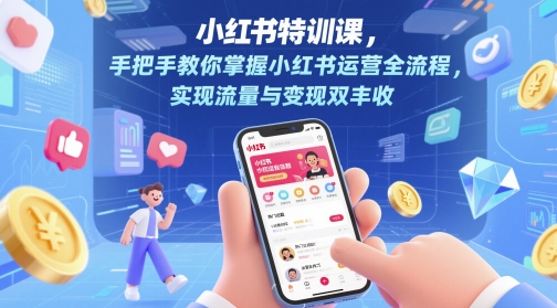 小红书特训课，手把手教你掌握小红书运营全流程，实现流量与变现双丰收-哦耶社群