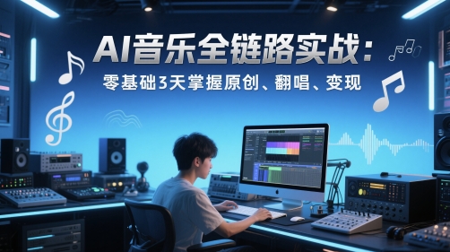 AI音乐全链路实战变现课：零基础3天掌握原创、翻唱、变现-哦耶社群