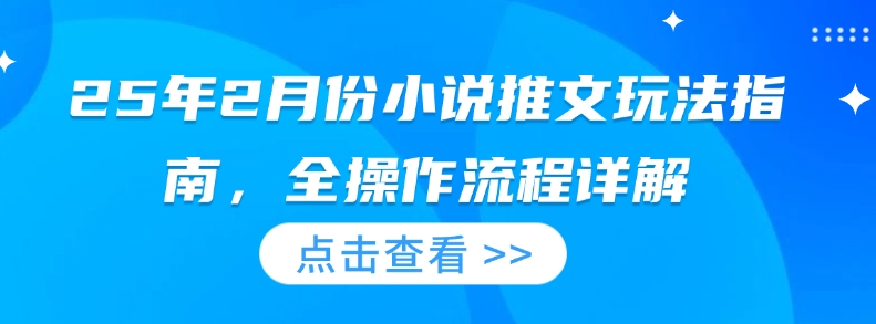25年2月份小说推文玩法指南，全操作流程详解-哦耶社群