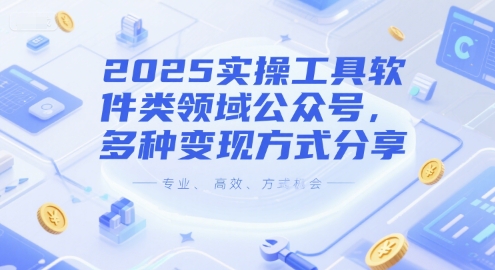 2025实操工具软件类领域公众号，多种变现方式分享-哦耶社群