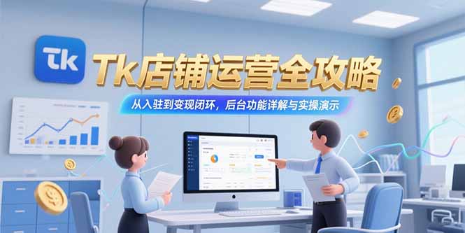 （15345期）Tk店铺运营全攻略，从入驻到变现闭环，后台功能详解与实操演示-哦耶社群