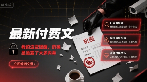 最新付费文：我的这些提醒，的确是透露了太多内幕-哦耶社群