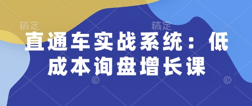 直通车实战系统:低成本询盘增长课,让个人通过技能实现升职加薪,让企业低成本获客,订单源源不断-哦耶社群