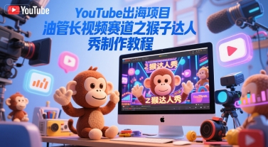 YouTube出海项目，油管长视频赛道之猴子达人秀制作教程-哦耶社群