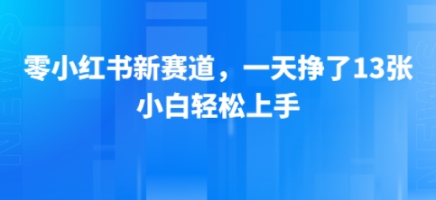 小红书新赛道,一天挣了13张,小白轻松上手-哦耶社群