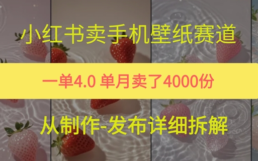 小红薯手机壁纸变现，4块钱一张的图，单月卖了5000份-哦耶社群