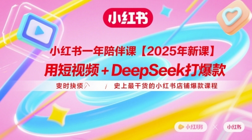 小红书一年陪伴课【2025年新课】，用短视频+deepSeek打爆款，史上最干货的小红书店铺爆款课程-哦耶社群