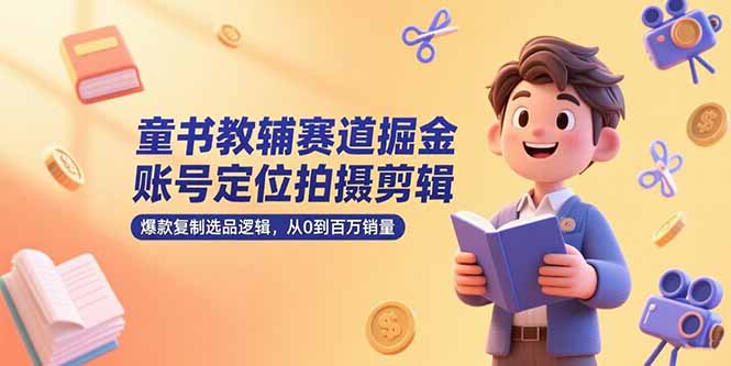 （15326期）童书教辅赛道掘金，账号定位拍摄剪辑，爆款复制选品逻辑，从0到百万销量-哦耶社群