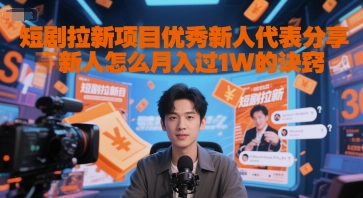 短剧拉新项目优秀新人代表分享新人怎么月入过1W的诀窍-哦耶社群