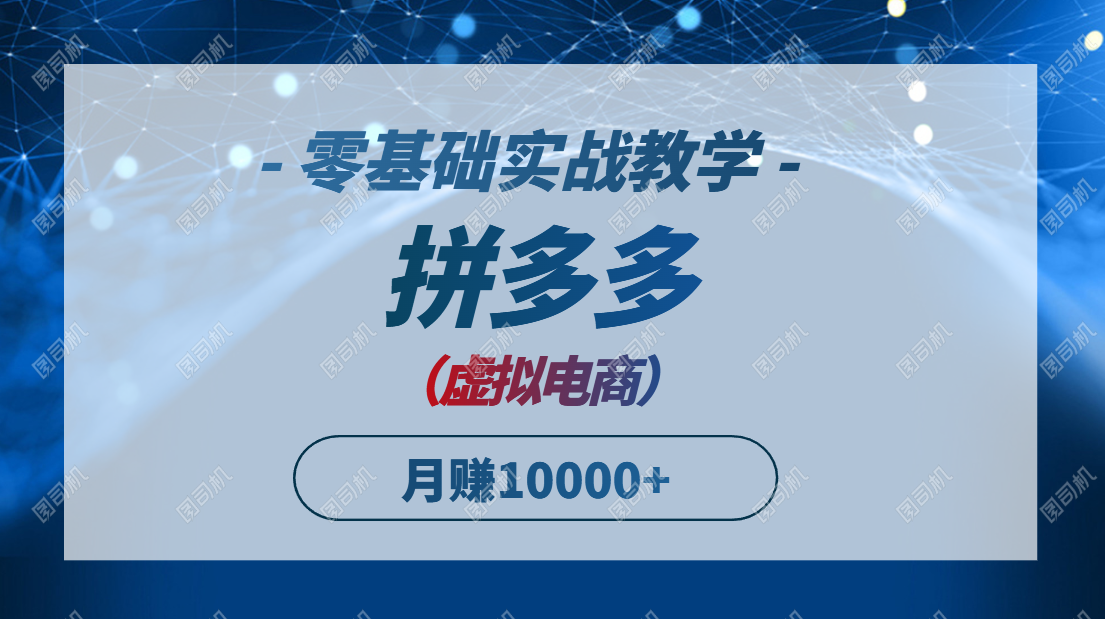 （14880期）拼多多虚拟电商，零基础实战教学，快速打爆商品，新手也能月入10000+-哦耶社群
