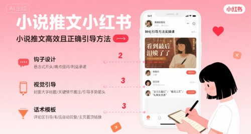 小说推文小红书高转化引导方法实操课，小说推文高效且正确引导方法-哦耶社群