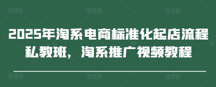 2025年淘系电商标准化起店流程私教班，淘系推广视频教程-哦耶社群