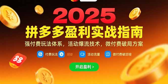 （15357期）拼多多盈利实战指南，强付费玩法，活动爆流技术，微付费破局方案(更新7月)-哦耶社群
