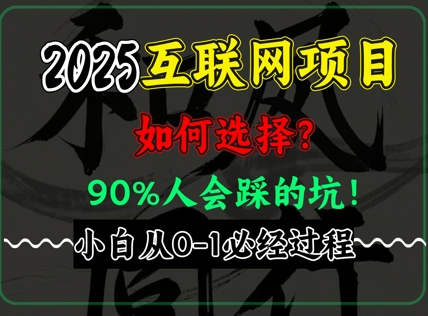 2025年互联网项目搞钱方法论，全是干货，肺腑之言，新手从0-1必经过程，边看边实操-哦耶社群