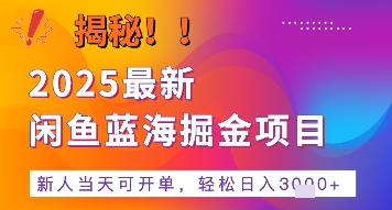 2025最新闲鱼蓝海掘金项目，新人当天可开单，轻松日入多张+的保姆级教程-哦耶社群