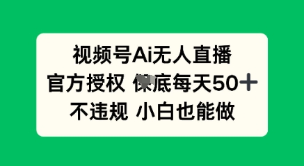 视频号AI无人直播，官方授权  每天50+，不违规 小白也能做-哦耶社群