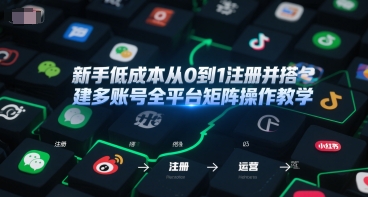 新手低成本从0到1注册并搭建多账号全平台矩阵操作教学，手机号-邮箱-IP-工具-哦耶社群