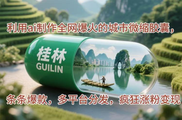 （14704期）利用ai制作全网爆火的城市微缩胶囊，条条爆款，多平台分发，疯狂涨粉变现-哦耶社群