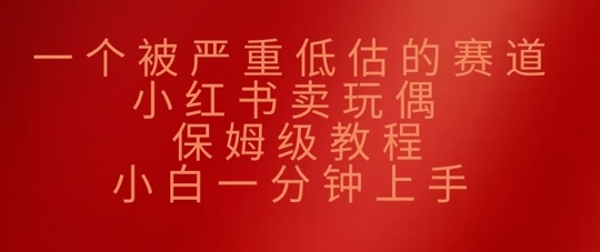 一个被严重低估的赛道，小红书卖玩偶，保姆级教程，小白一分钟上手-哦耶社群