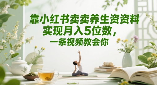 靠小红书卖养生资料实现月入5位数，一条视频教会你-哦耶社群