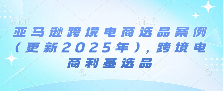 亚马逊跨境电商选品案例(更新2025年)，跨境电商利基选品-哦耶社群