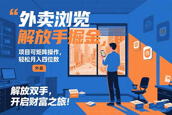 (15440期)外卖浏览掘金项目 可矩阵操作 轻松日入500+-哦耶社群