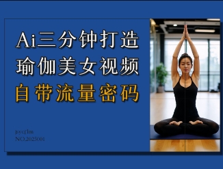 AI三分钟打造瑜伽美女视频，自带流量密码-哦耶社群