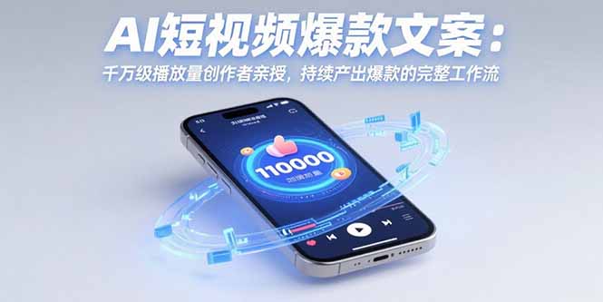 （15569期）AI短视频爆款文案：千万级播放量创作者亲授，持续产出爆款的完整工作流-哦耶社群