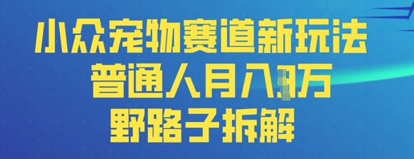 小众宠物赛道新玩法，普通人月入过1W的野路子拆解-哦耶社群
