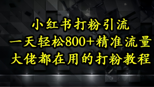 小红书打粉引流，一天轻松500+精准流量，大佬都在用的打粉教程-哦耶社群