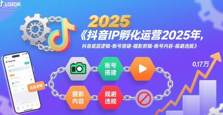 抖音IP孵化运营2025年，抖音底层逻辑-账号搭建-摄影剪辑-账号内容-规避违规-哦耶社群
