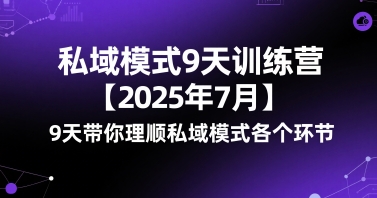 私域模式9天训练营【2025年7月】​9天带你理顺私域模式各个环节-哦耶社群