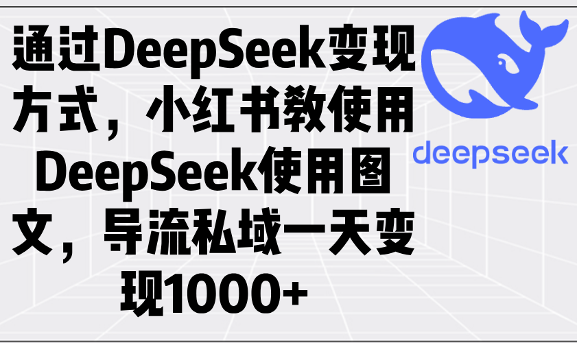 （14179期）通过DeepSeek变现方式，小红书教使用DeepSeek图文，导流私域一天变现1000+-哦耶社群